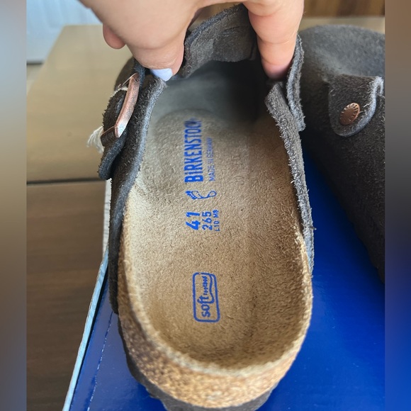 Birkenstock Boston Mocha Suede Leather Soft Footbed Reg Width US W10 M8 EU 41 - Picture 5 of 8